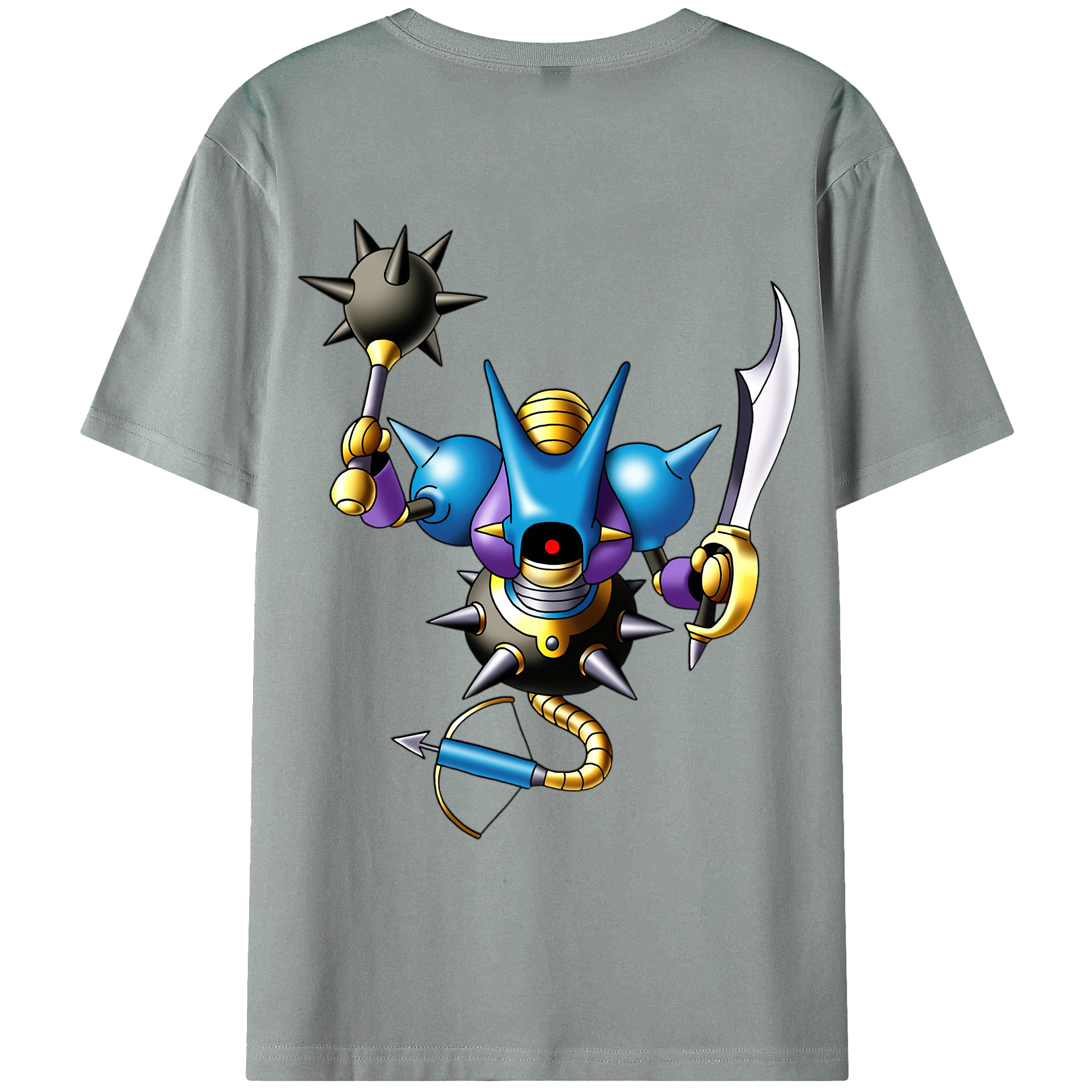 （画像用） ドラゴンクエスト Doragon Kuesuto Dragon Quest 綿100％ メンズ半袖Tシャツ（バックプリント） 通気性